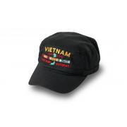 BLACK VIETNAM SERVICE RIBBON FLAT TOP CAP