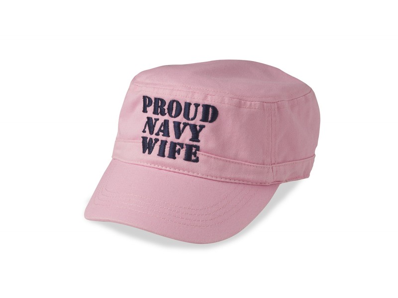 PROUD NAVY WIFE PINK CAP