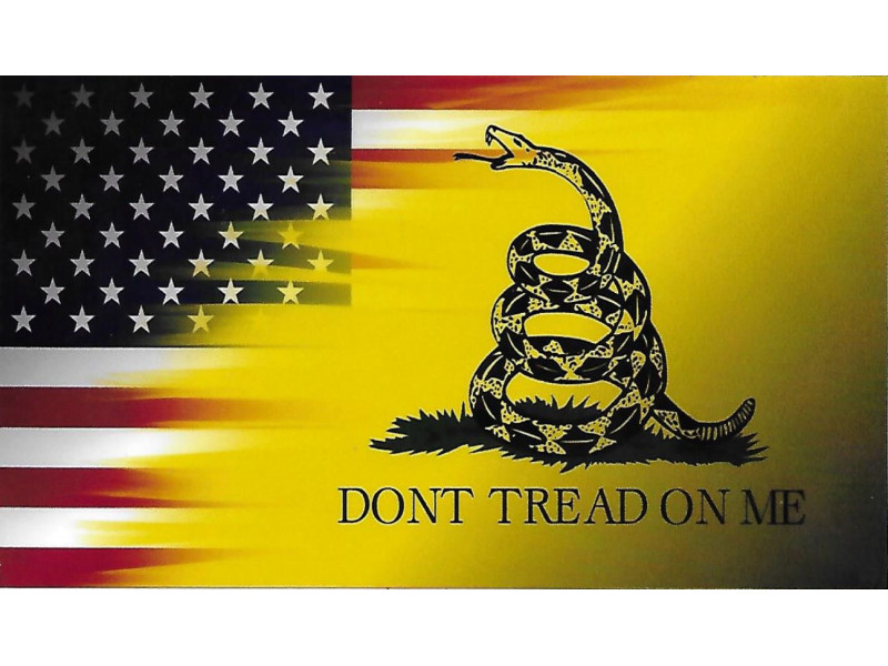 HALF USA-HALF DONT TREAD ON ME DECAL