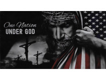 ONE NATION UNDER GOD 3X5 JESUS  BLACK FLAG