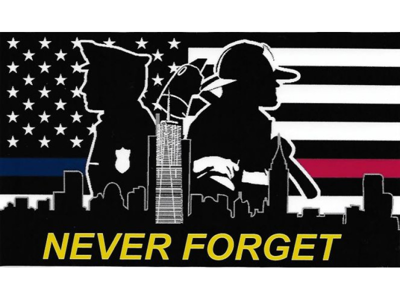 911 NEVER FORGET DECAL