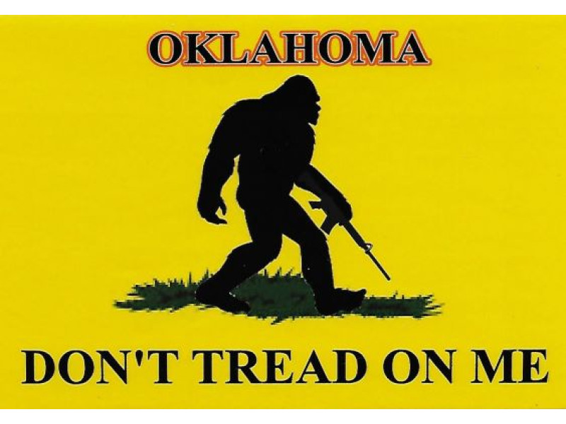 BIG FOOT DONT TREAD ON ME OKLAHOMA WITH AK-47 DECAL