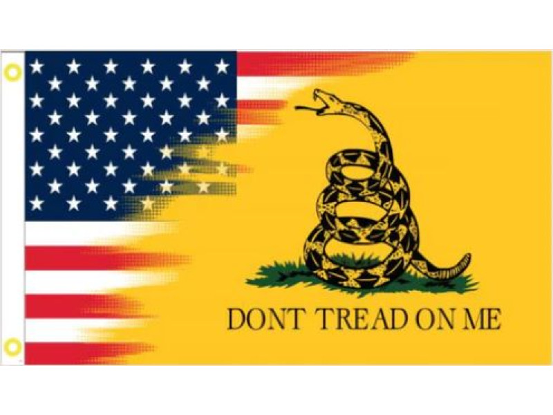 HALF USA-HALF DONT TREAD ON ME 3X5 FLAG