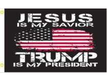 JESUS IS MY SAVIOR TRUMP IS MY PRESIDENT 3X5 FLAG
