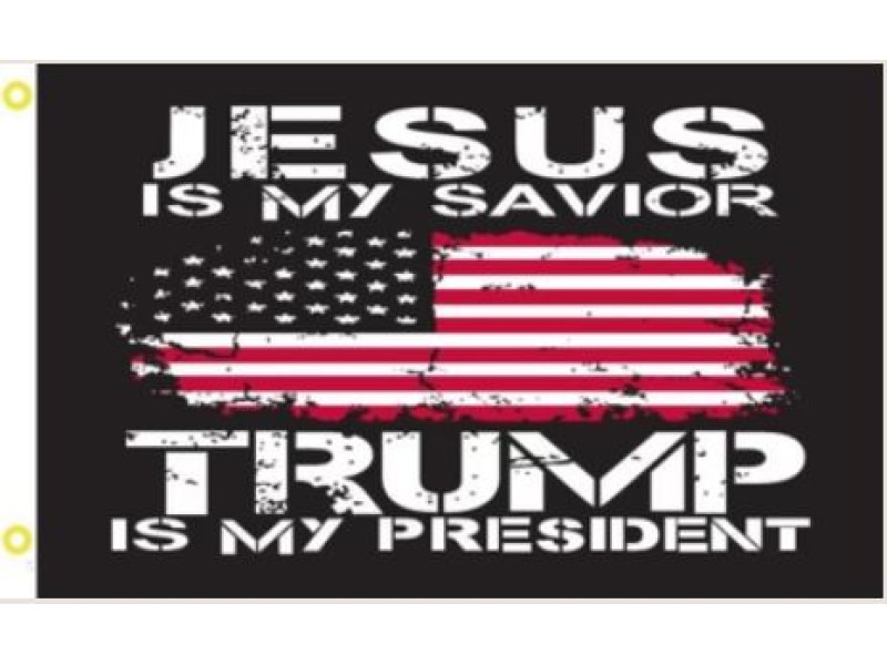 JESUS IS MY SAVIOR TRUMP IS MY PRESIDENT 3X5 FLAG