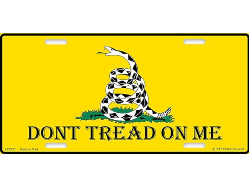 DONT TREAD ON ME LICENSE PLATE