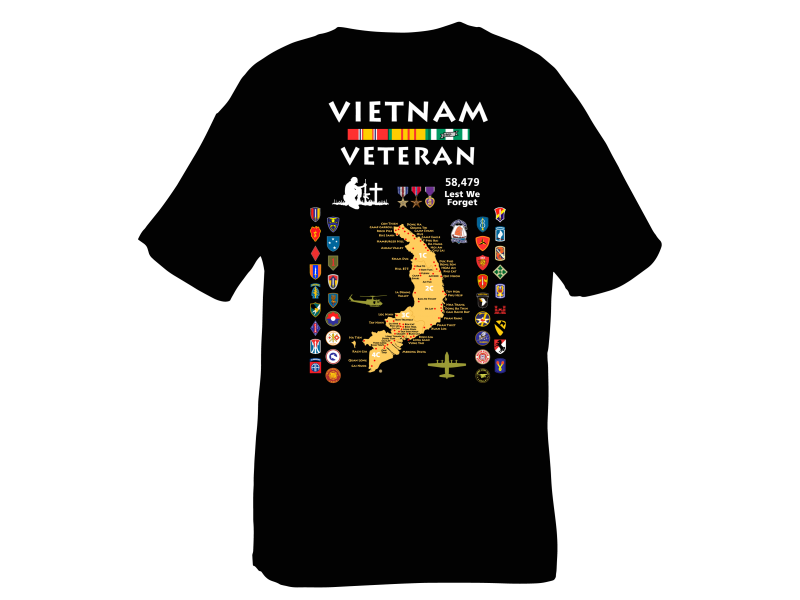 Vietnam Map With Cities, Tee Custom Design by Shadow Box Gear